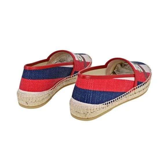 Gucci Logo Sylvie Stripe Canvas Espadrille - Picture 4 of 13